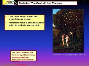 Foundations of Research Statistics The Central Limit Theorem