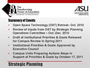 Summary of Events Open Space Technology OST Retreat