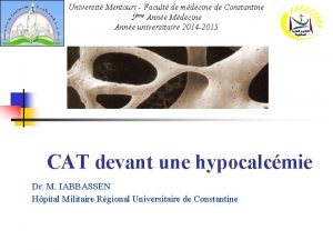 Universit Mentouri Facult de mdecine de Constantine 5me