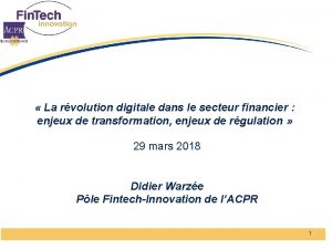 La rvolution digitale dans le secteur financier enjeux