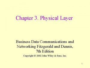 Chapter 3 Physical Layer Business Data Communications and