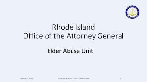 Rhode Island Office of the Attorney General Elder