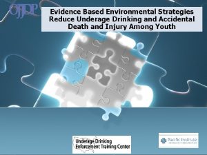 Evidence Based Environmental Strategies Reduce Underage Drinking and