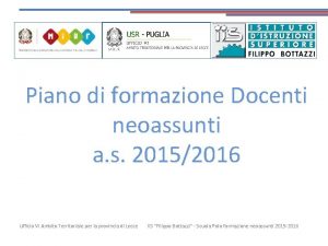 Piano di formazione Docenti neoassunti a s 20152016