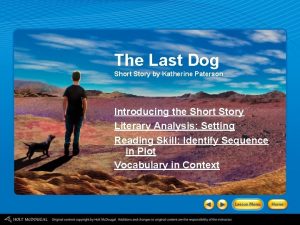 Summary of the last dog by katherine paterson