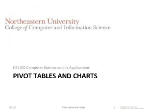 CS 1100 Computer Science and its Applications PIVOT