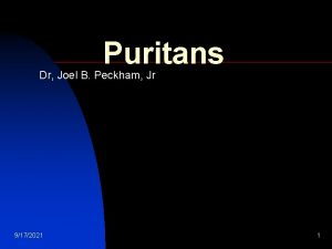 Puritans Dr Joel B Peckham Jr 9172021 1