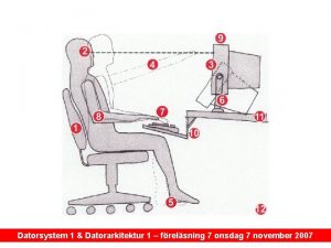 Datorsystem 1 Datorarkitektur 1 frelsning 7 onsdag 7