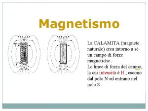 Magnetismo La CALAMITA magnete naturale crea intorno a