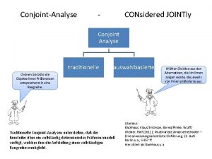 ConjointAnalyse CONsidered JOINTly Conjoint Analyse traditionelle auswahlbasierte Ordnen