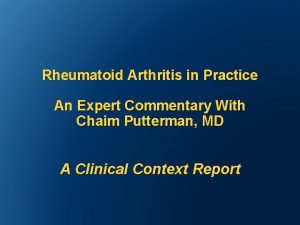 Rheumatoid Arthritis in Practice An Expert Commentary With