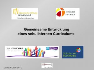 Gemeinsame Entwicklung eines schulinternen Curriculums Lizenz CC BYSA