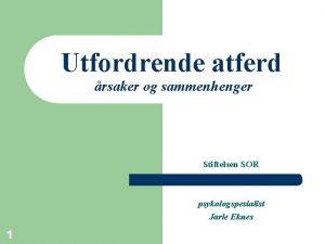 Utfordrende atferd rsaker og sammenhenger Stiftelsen SOR psykologspesialist