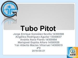 Tubo Pitot Jorge Enrique Gonzlez Sevilla 14300566 Anglica