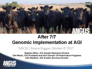 After 77 Genomic Implementation at AGI NBCEC Brown