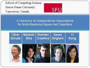 School of Computing Science Simon Fraser University Vancouver