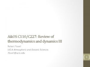 AOS C 110C 227 Review of thermodynamics and