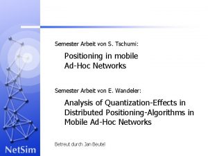 Semester Arbeit von S Tschumi Positioning in mobile