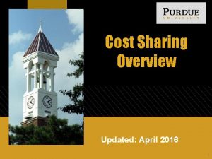 Cost Sharing Overview Updated April 2016 1 TYPES
