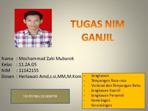 Nama Kelas NIM Dosen Mochammad Zaki Mubarok 11