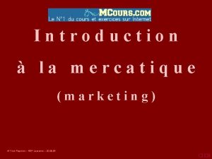 Introduction la mercatique marketing Yvan Pguiron HEPLausanne 20