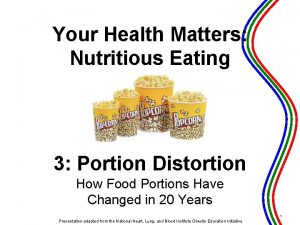 Your Health Matters Nutritious Eating 3 Portion Distortion