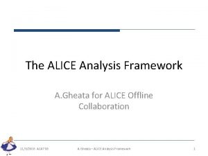 The ALICE Analysis Framework A Gheata for ALICE