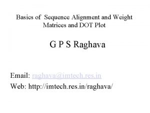 Basics of Sequence Alignment and Weight Matrices and