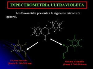 ESPECTROMETRA ULTRAVIOLETA Los flavonoides presentan la siguiente estructura