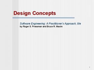 Design Concepts Software Engineering A Practitioners Approach 8e