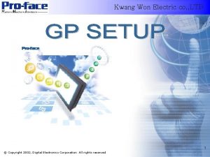 Kwang Won Electric co LTD 1 Copyright 2002