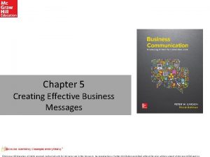 Chapter 5 Creating Effective Business Messages Mc GrawHill