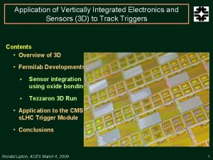 Application of Vertically Integrated Electronics and Sensors 3