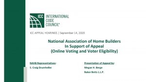 ICC APPEAL HEARINGS September 14 2020 National Association