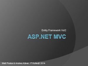 Entity Framework Vol 2 ASP NET MVC Mait