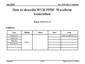 Jan 2018 doc IEEE 802 11 180120 r