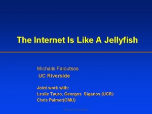 The Internet Is Like A Jellyfish Michalis Faloutsos