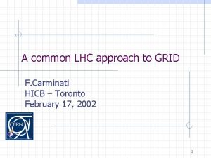 A common LHC approach to GRID F Carminati