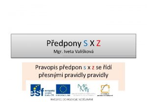 Pedpony S X Z Mgr Iveta Valikov Pravopis