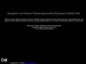 Neuroglobin Can Prevent or Reverse Glaucomatous Progression in