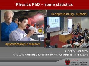 Physics Ph D some statistics Indepth learning subfield