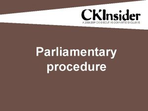 Parliamentary procedure Roberts Rules of order s a
