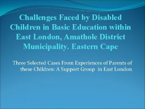 Challenges Faced by Disabled Children in Basic Education