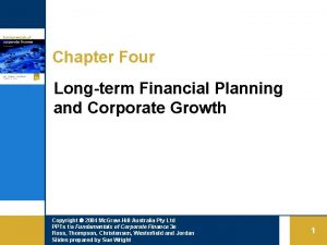 Chapter Four Longterm Financial Planning and Corporate Growth