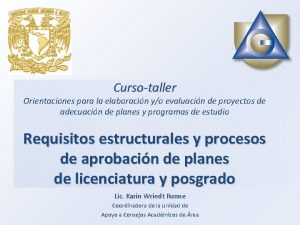 Cursotaller Orientaciones para la elaboracin yo evaluacin de