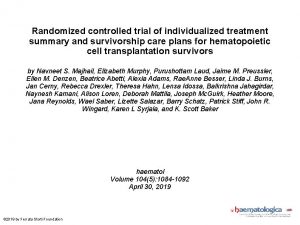 Randomized controlled trial of individualized treatment summary and