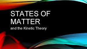 STATES OF MATTER and the Kinetic Theory MATTER