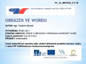 VY32INOVACEF 3 18 OBRZEK VE WORDU AUTOR Mgr