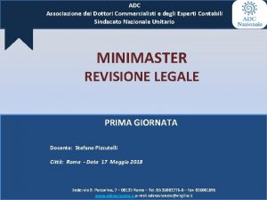 ADC Associazione dei Dottori Commercialisti e degli Esperti