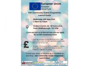 Page 1 European Social Fund ESF Community Grant